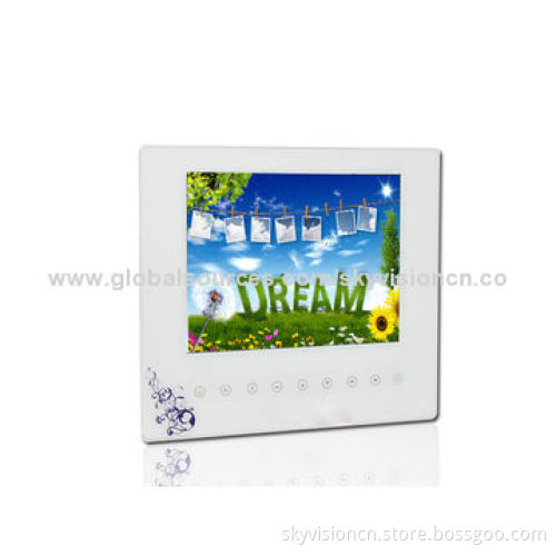 8-inch supper thin digital photo frame with touch button, auto copy/play HD video